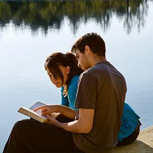 couple reading Bible