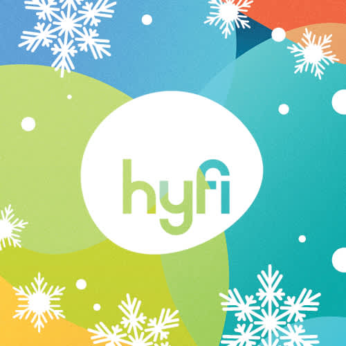 Hyfi logo with snowflakes
