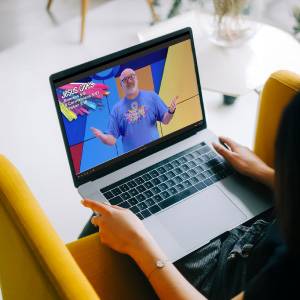 laptop with VBS theme