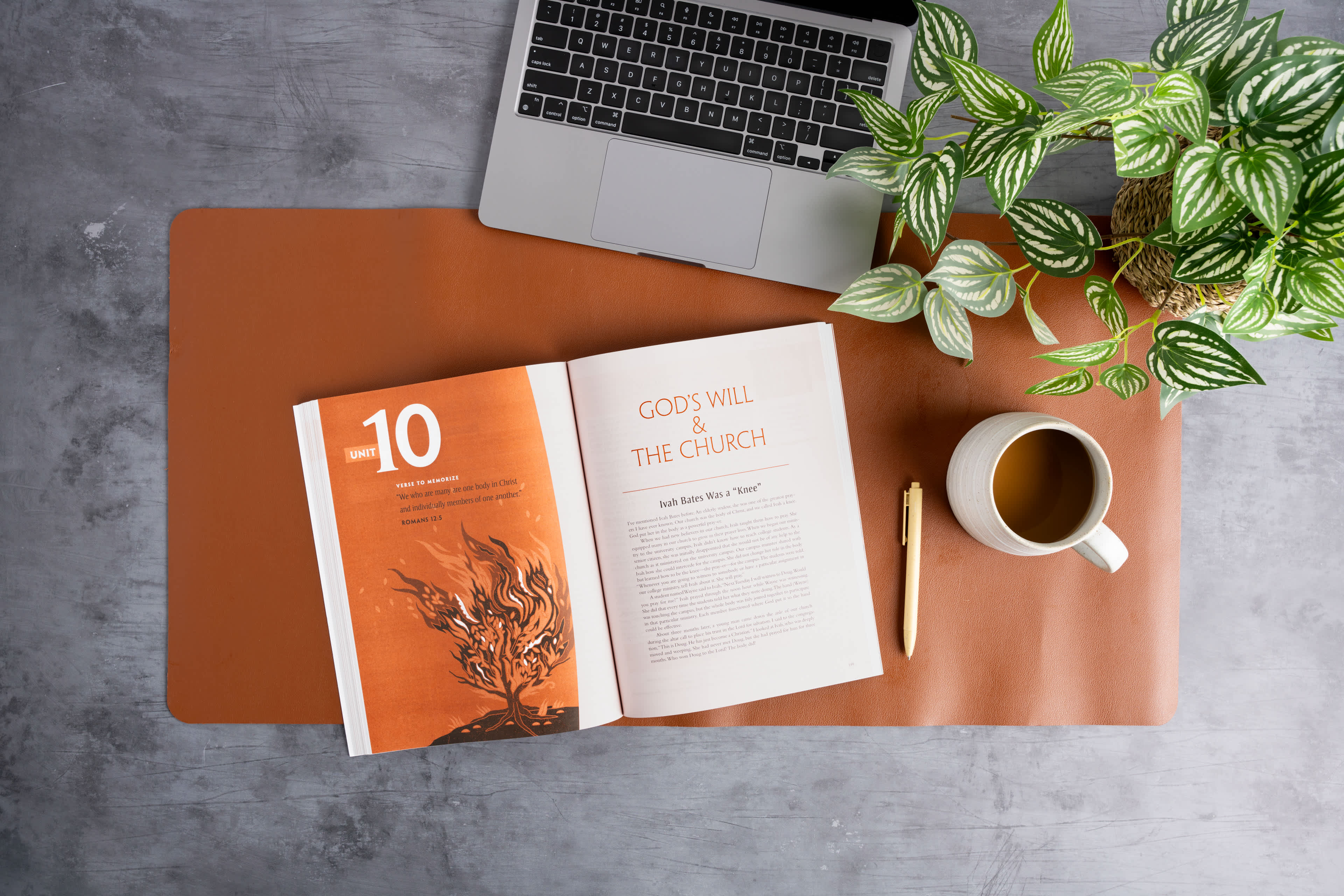 Bible study on a desk