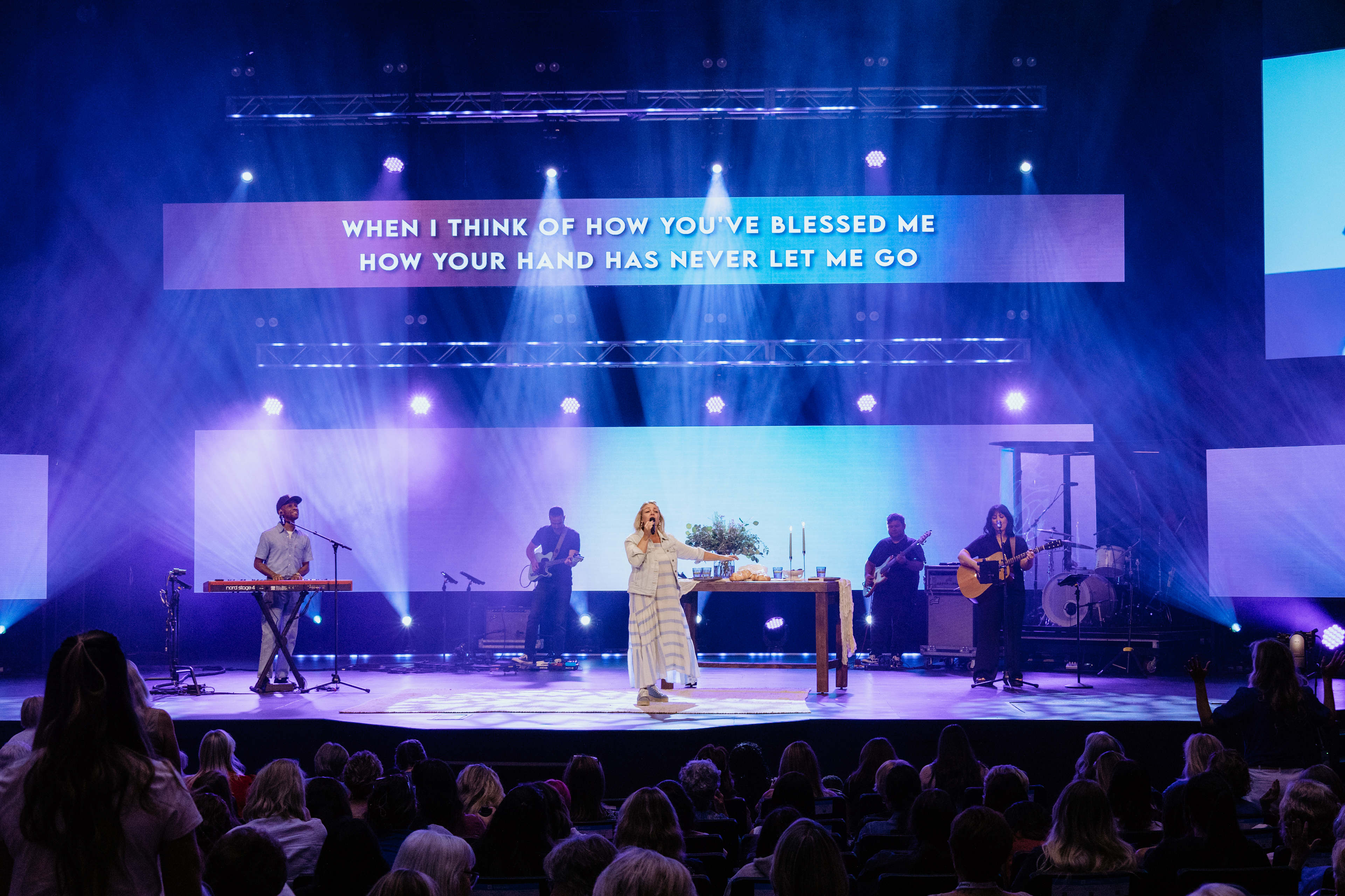 worship band singing