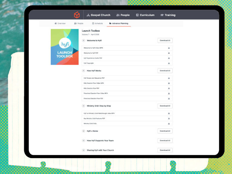 ipad image with Hyfi curriculum content