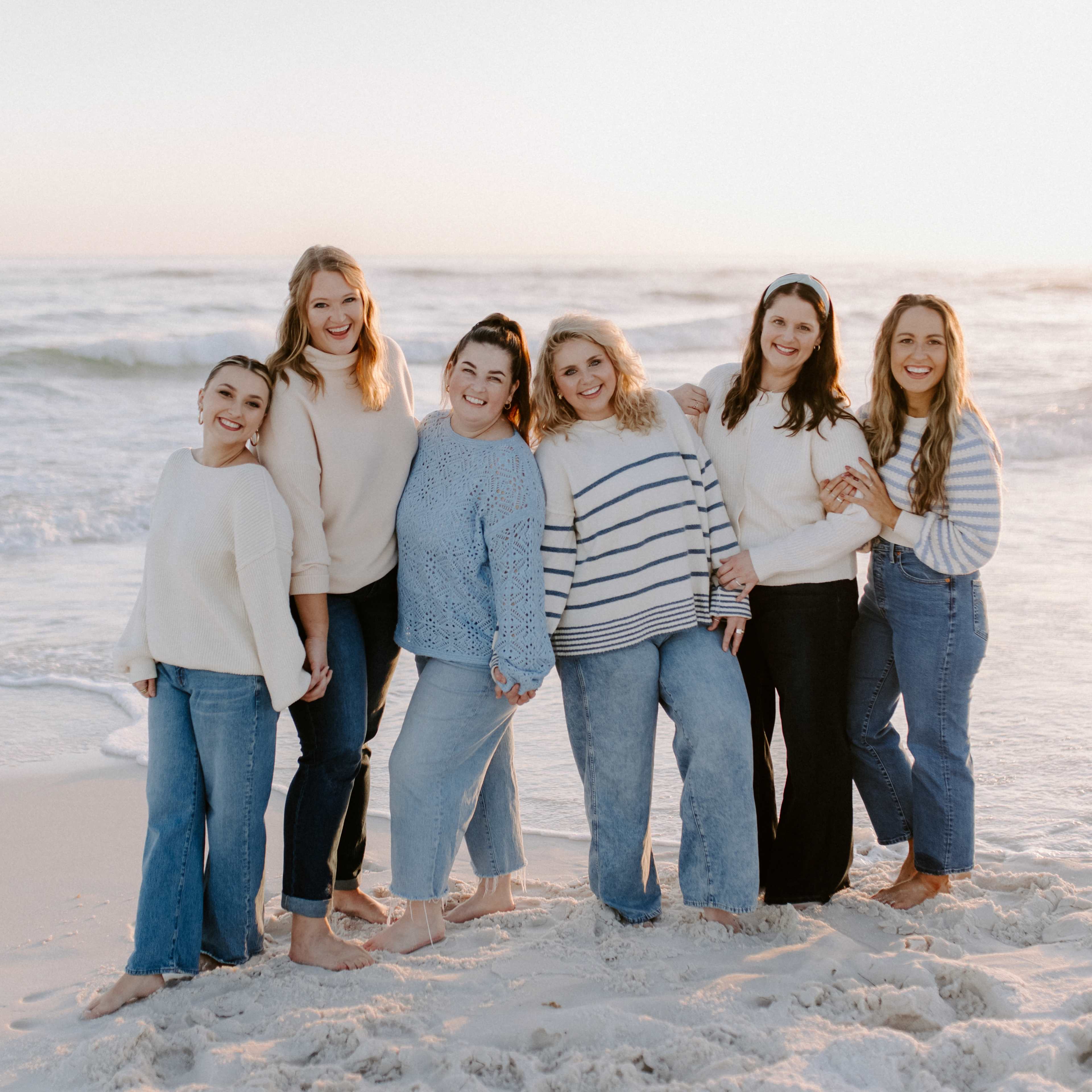 Lifeway Girls Training team on the beach at sunset