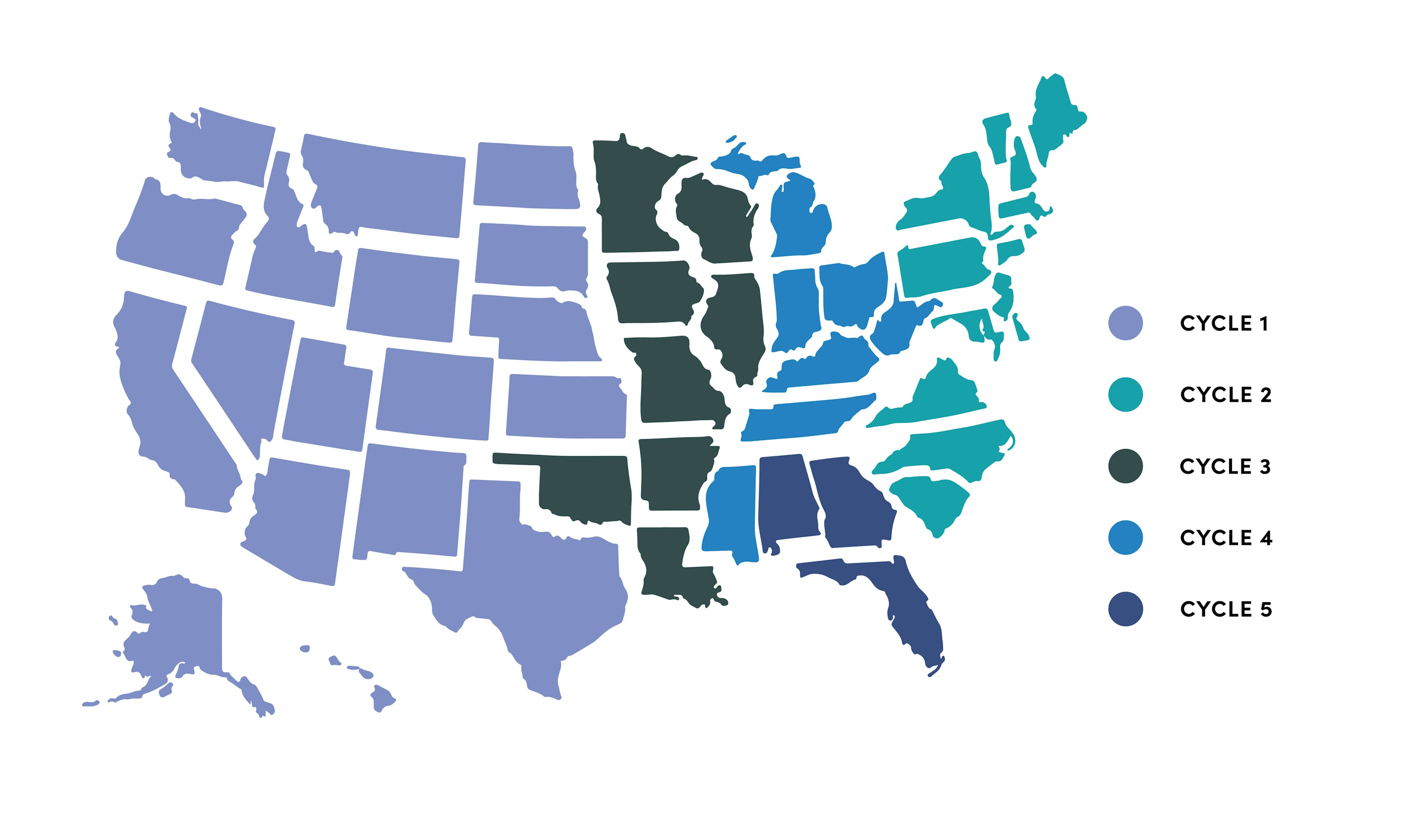 shipping map of USA