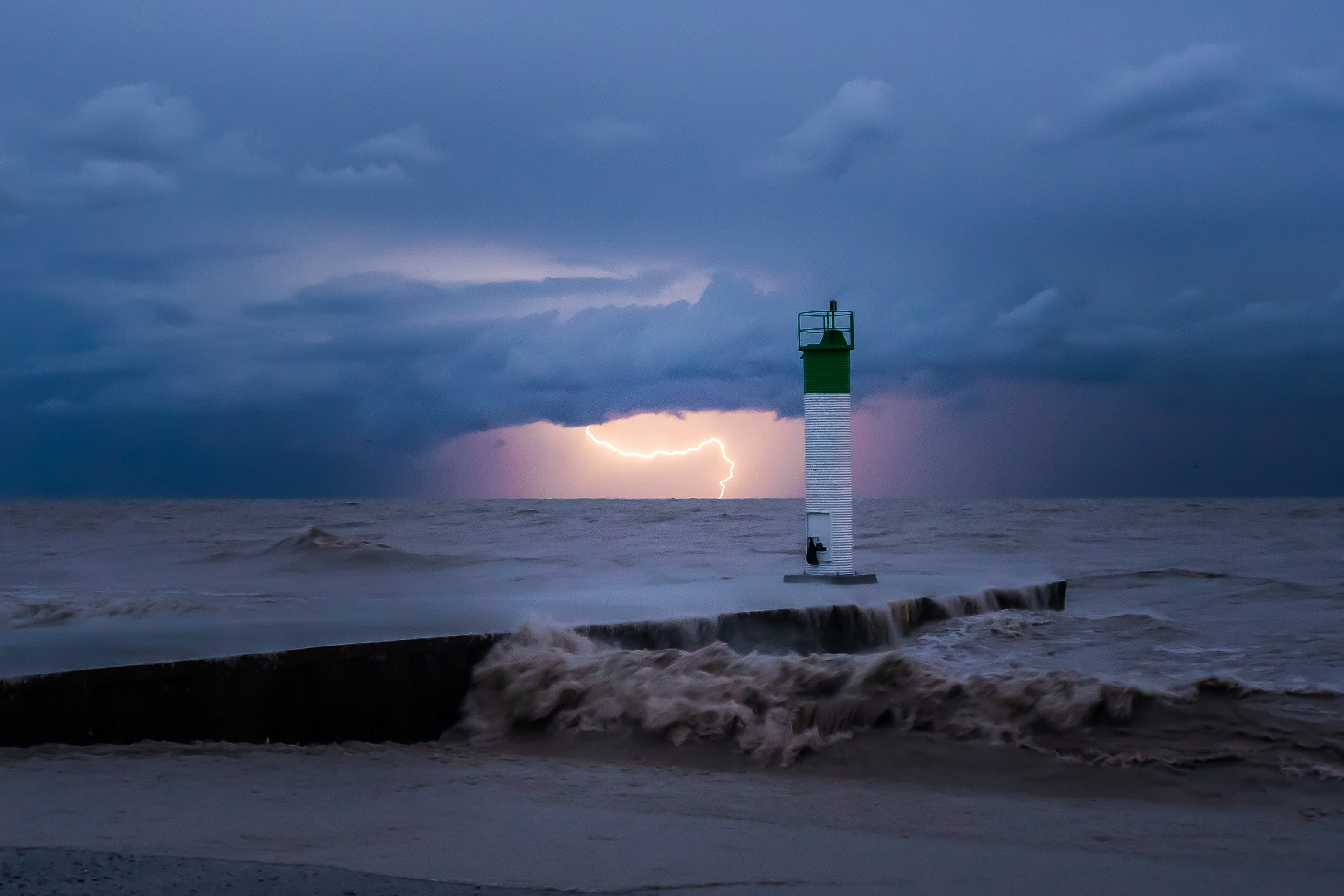 lighthouse in a storm