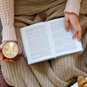 woman reading Bible