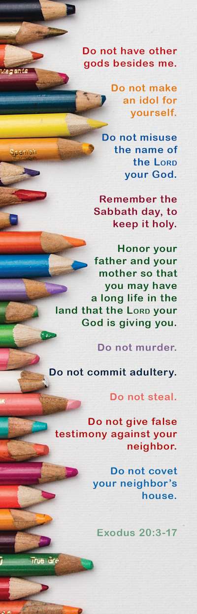 Inspirational Bookmark: 10 Commandments for Kids (Package of 25) | Lifeway